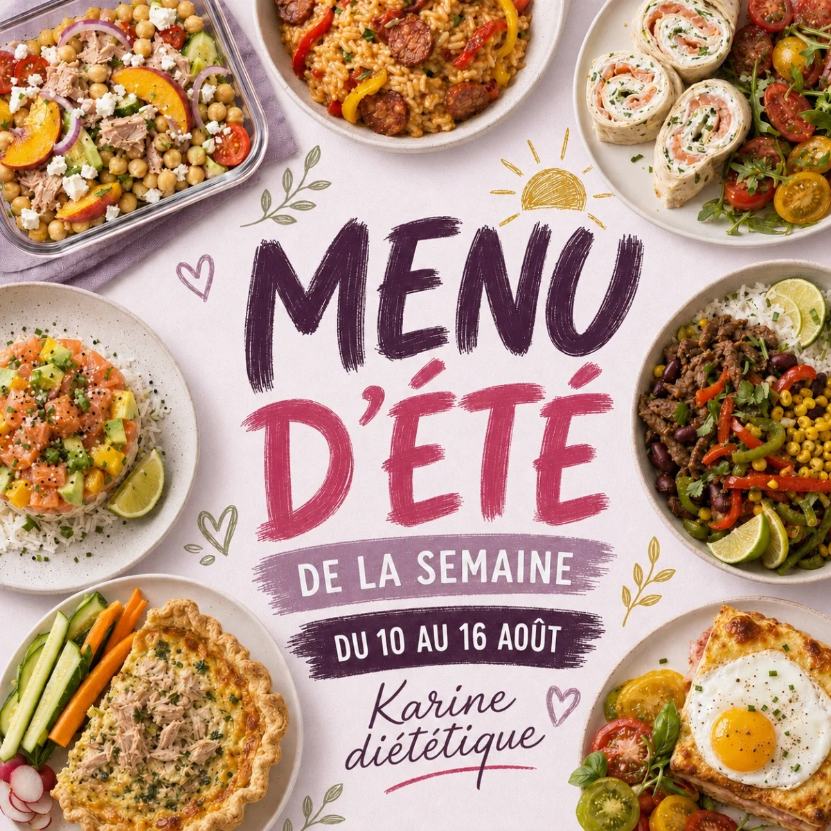 Menu de la semaine du 10 au 16 août