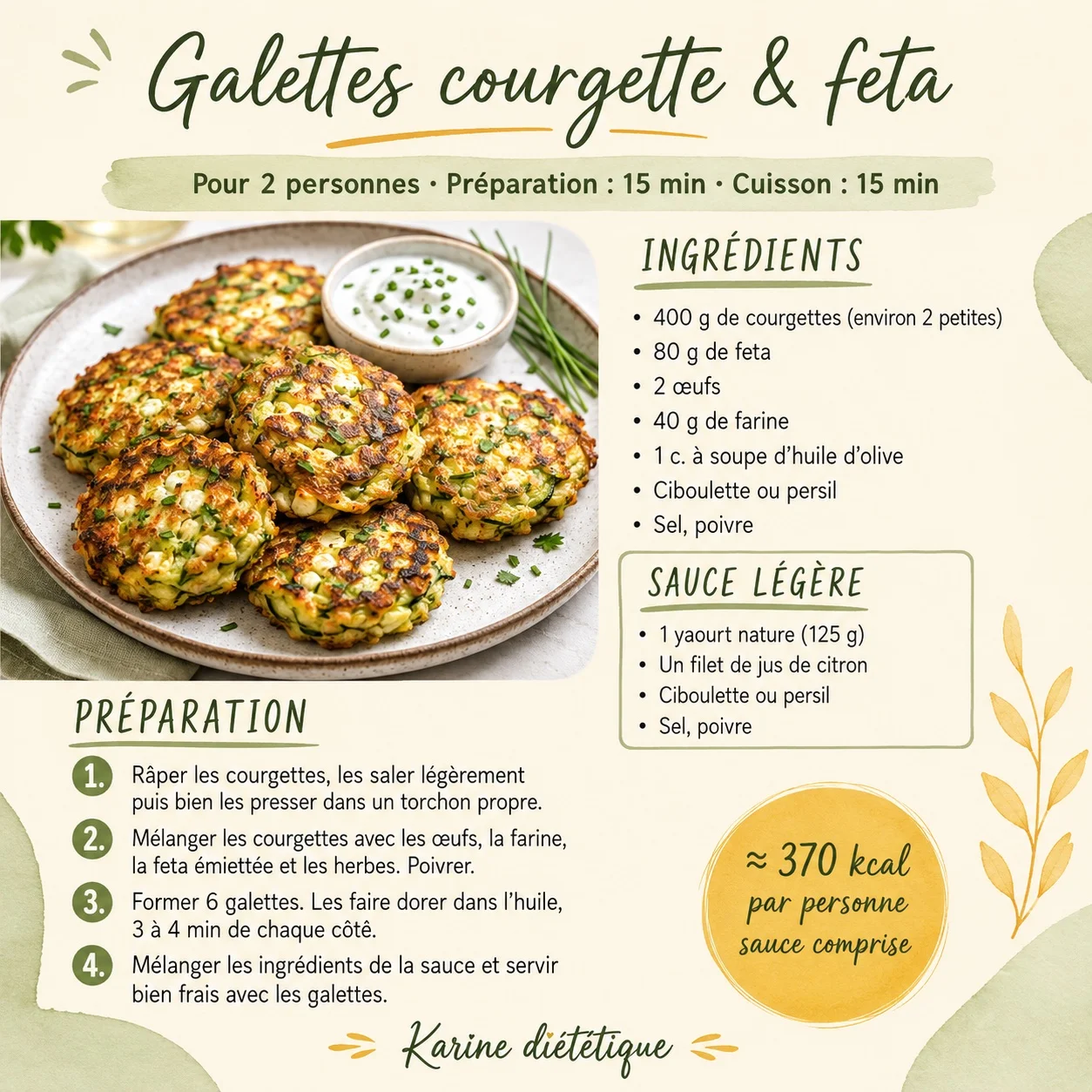 Galettes courgette & feta