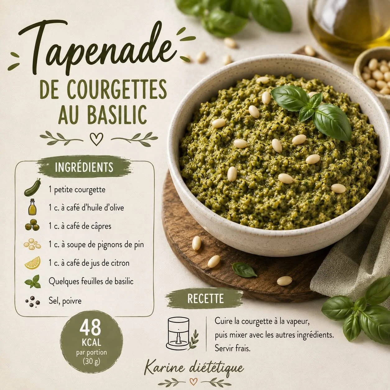 Tapenade de courgettes au basilic