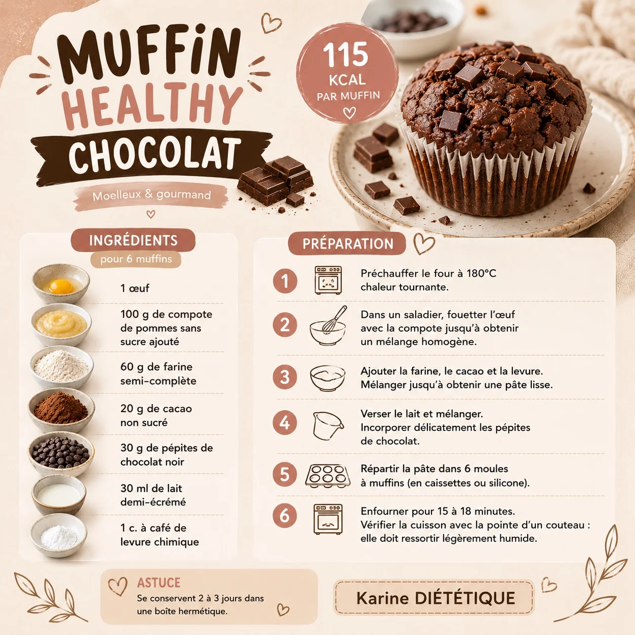 Muffin Healthy Chocolat